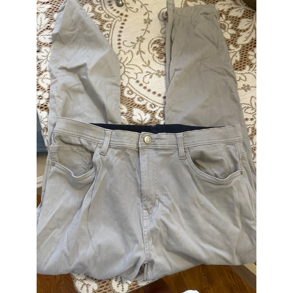 Elliot Mulryan Mens 36x32 Light Gray 5-Pocket Chino Pants Straight Leg Casual